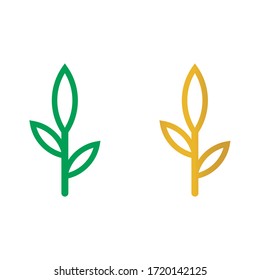 Minimal vector leaf icon design