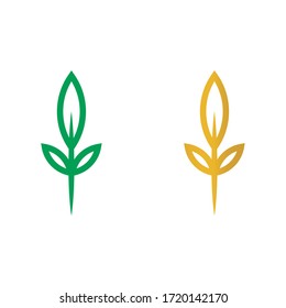Minimal vector leaf icon design