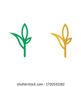 Minimal vector leaf icon design