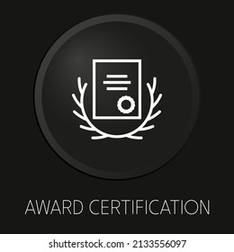  minimal vector line icon on 3D button isolated on black background. Premium Vector.

