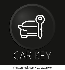 minimal vector line icon on 3D button isolated on black background. Premium Vector.
