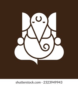 minimal Vector logo and icon illustration of lord Ganesha 