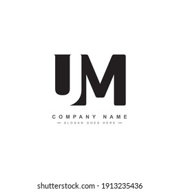 Minimal Vector Logo for Initial Letter UM