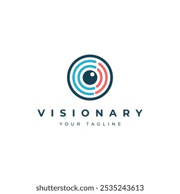 A minimal vector logo of an a sleek abstract eye icon logo design