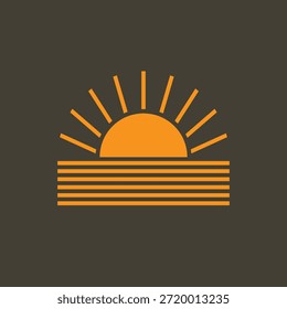 logotipo vetor mínimo do nascer do sol 