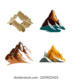 minimal vector mountain logo design 