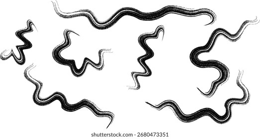 Minimal vector paint brush strokes sets art illustration design