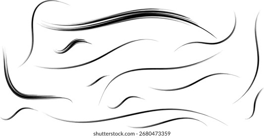 Minimal vector paint brush strokes sets art illustration design