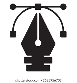 Icono de herramienta de pluma de Vector mínimo que representa la creatividad, el arte digital y el concepto de Diseño gráfico moderno. Perfecto para ilustración, logotipo y proyectos creativos.
