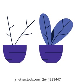 Minimal Vector Potted Plants Illustration  Flat Style Indoor Plant Design for Decoration and UI