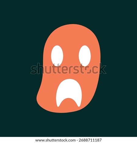 Minimal Vector Scream Mask Design in Flat Modern Style – Simple Horror Face Icon, Clean Halloween Symbol, Scary Ghost Mask Illustration for Posters, Branding