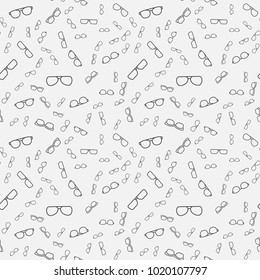 Minimal vector seamless pattern or background made with line glasses and eyeglasses