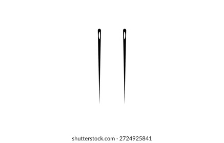 Icono de aguja de costura de Vector mínimo aislado sobre fondo blanco.