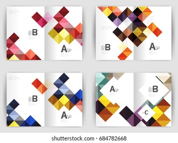 Minimal vector square mosaic cover design templates