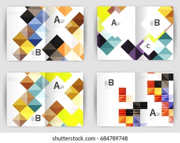 Modelos de design de capa de mosaico quadrado de vetor mínimo