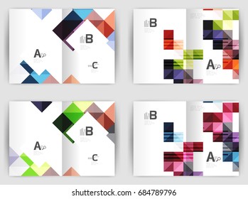 Minimal vector square mosaic cover design templates