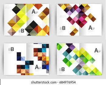 Minimale Vektor-Quadrat-Mosaik-Cover-Design-Vorlagen