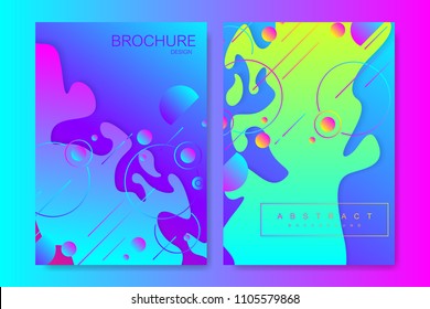 Minimal vector templates for brochure, cover, flyer, banner, annual report, leaflet, presentation. Colorful geometric background. Composition with simple shapes trendy gradients