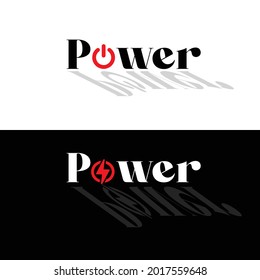 minimal vector text logo power