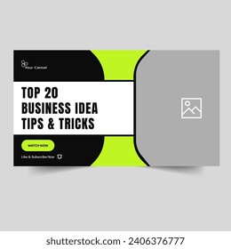 Minimal vector thumbnail banner design, business concept video cover banner design, fully customizable vector eps 10 file format
