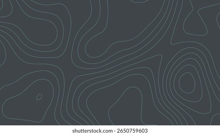 Minimal Vector Topographic Lines on Dark Background
