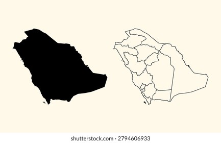 Minimal vector-style maps with bold fill and crisp boundaries. Clean, modern icon mood for signage, infographics, and geographic learning uses.
