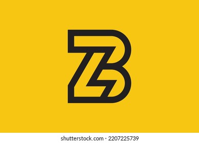 A minimal version of the ZB logo. BZ letter icon on luxury background. Letter logo idea with ZB monogram initials. Logo and variety letter symbol of BZ on background.