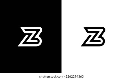 A minimal version of the ZB logo. BZ letter icon on luxury background. Letter logo idea with ZB monogram initials. Logo and variety letter symbol of BZ on background.