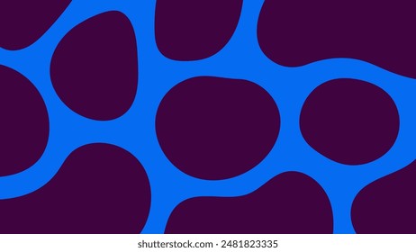 Minimal Vibrant Blue Spotted Background. Contemporary social media template with abstract wavy shapes. Modern geometric phone wallpaper. 1920x1080 ratio. Vector illustration