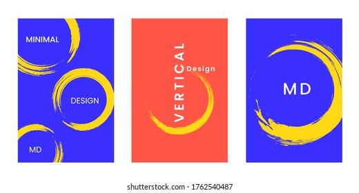 Minimal vibrant colored background. Abstract vibrant templates for social media banner, poster, invitation, brochure. Trendy graphic shapes patterns. Modern abstract design. Vector template