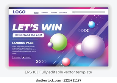 Minimal vibrant gradient background for website designs, Digital website landing page design concept, Applicable for landing pages, covers, brochures, flyers, presentations, banner