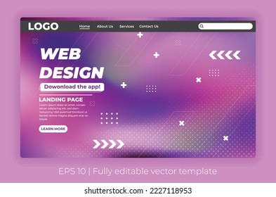 Minimal vibrant gradient background for website designs, Digital website landing page design concept, Applicable for landing pages, covers, brochures, flyers, presentations, banner