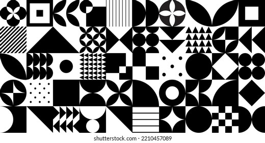 Minimal vintage 20s geometric vintage seamless pattern design with primitive shapes elements for print, textile. Bauhaus retro background, vector flat abstract circle, triangle and square line art.