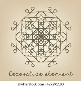 a minimal vintage decorative elements. lineart ornamental design. vector illustration.
