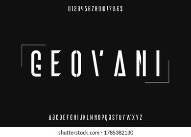 minimal vintage font, typeface design, black and white style background, alphabet vector design