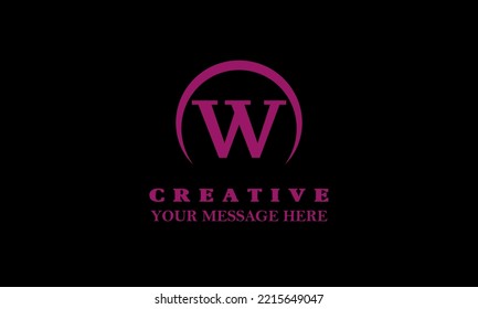 Minimal vintage linear frame, border, label, icon for your letter W monogram or logo