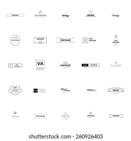 Minimal vintage logos and badges big collection. Line style. Modern and minimalism syled vector logos for multiple use. Fresh ideas for brand identity work.