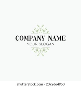 Minimal Vintage Natural Floral Creative logo template and badge