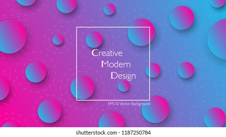 Minimal vivid colors geometric background. Abstract modern backdrop with gradient shapes and lines. Eps10 Vector Illustration.