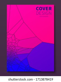 Diseño de tapas mínimas de voronoi. Agrupaciones de vidrio geométrico con color degradado. Montaje abstracto moderno para banne, afiche, volante, etc. Plantilla vectorial