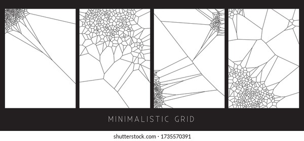 Minimale Voronoi-Netze. Geometrische Glascluster. Cool trendy abstrakte Hintergrund für Banner, Plakat, Flyer etc. Vector Vorlage