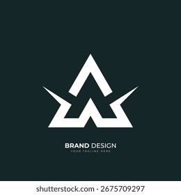 Minimal WA AW triangle monogram logo design perfect for modern branding, corporate identity, and creative use.