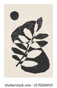 Minimal wall art poster with abstract organic shapes composition