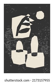 Minimal wall art poster with abstract organic shapes composition