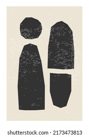 Minimal wall art poster with abstract organic shapes composition