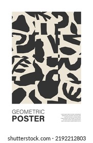 Minimal wall art poster with abstract shapes composition collage
