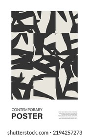 Afiche de arte de pared mínimo con collage de composición de formas abstractas