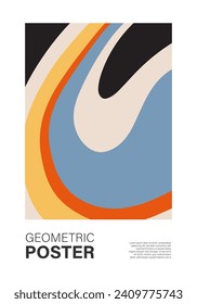 Afiche de arte de pared mínimo con collage de composición de formas abstractas