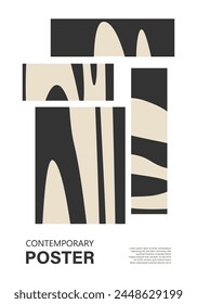 Cartel de arte de pared mínima con composición de Formas abstractas collage