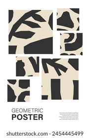Cartel de arte de pared mínima con composición de Formas abstractas collage